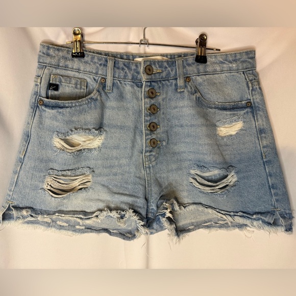 Kancan Estilo Women’s Distressed Denim Shorts Medium - Picture 1 of 4